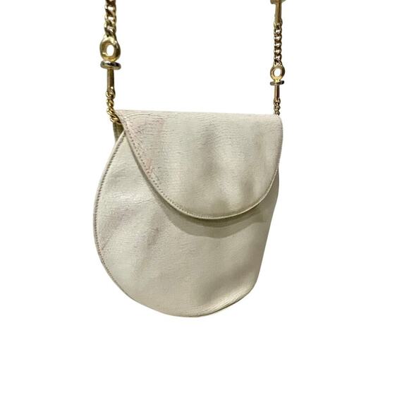 RODO ITALY IVORY LIZARD PURSE CROSSBODY 60’s 70’s VINTAGE GOLD TONE STRAP ICONIC - Picture 16 of 16